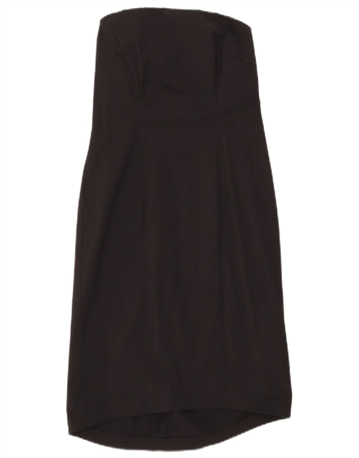 J. Crew Damen Trägerloses Kleid US 0 XS Schwarze Baumwolle