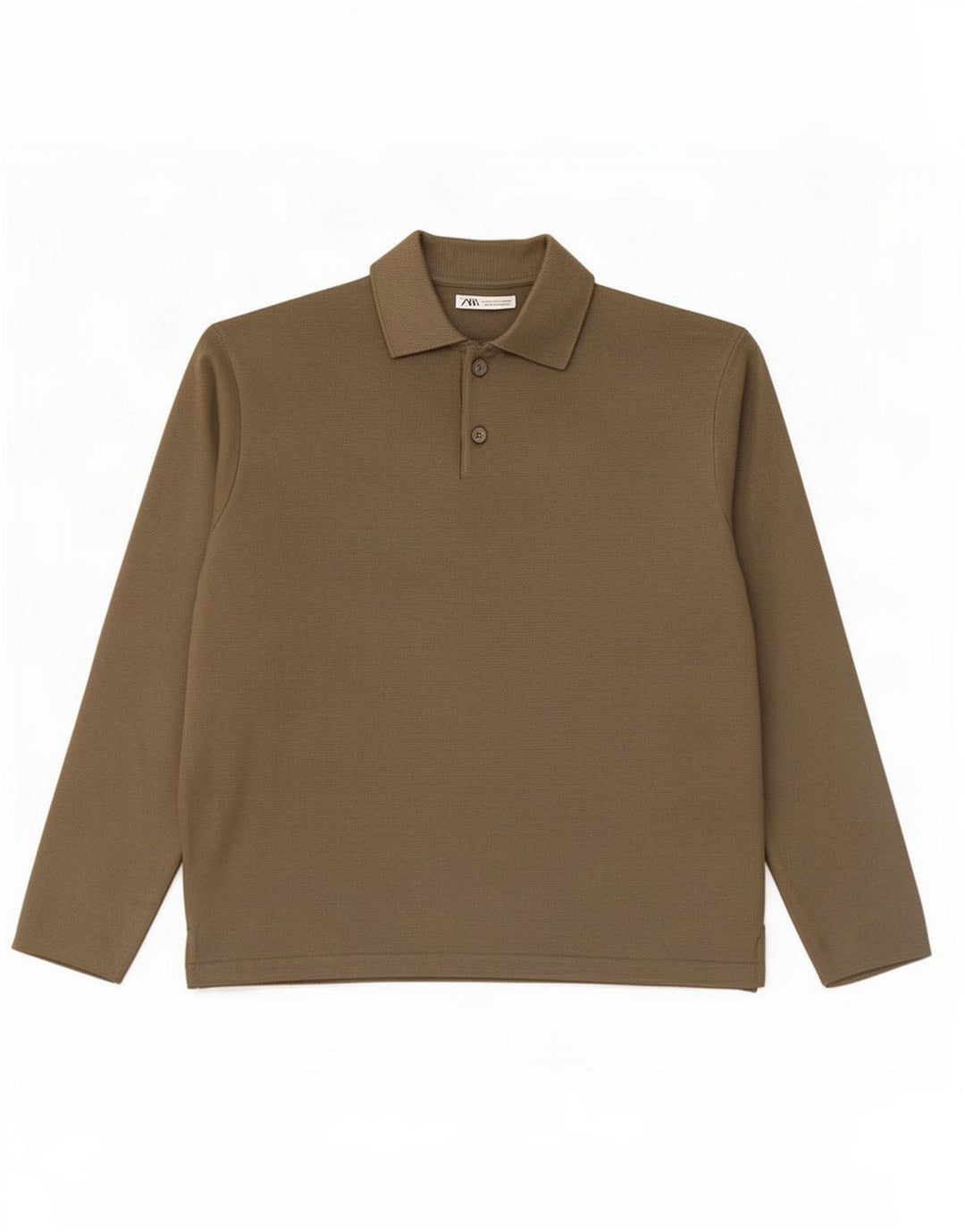 Zara Herren-Pullover mit Rollkragen, mittlere Khaki-Viskose