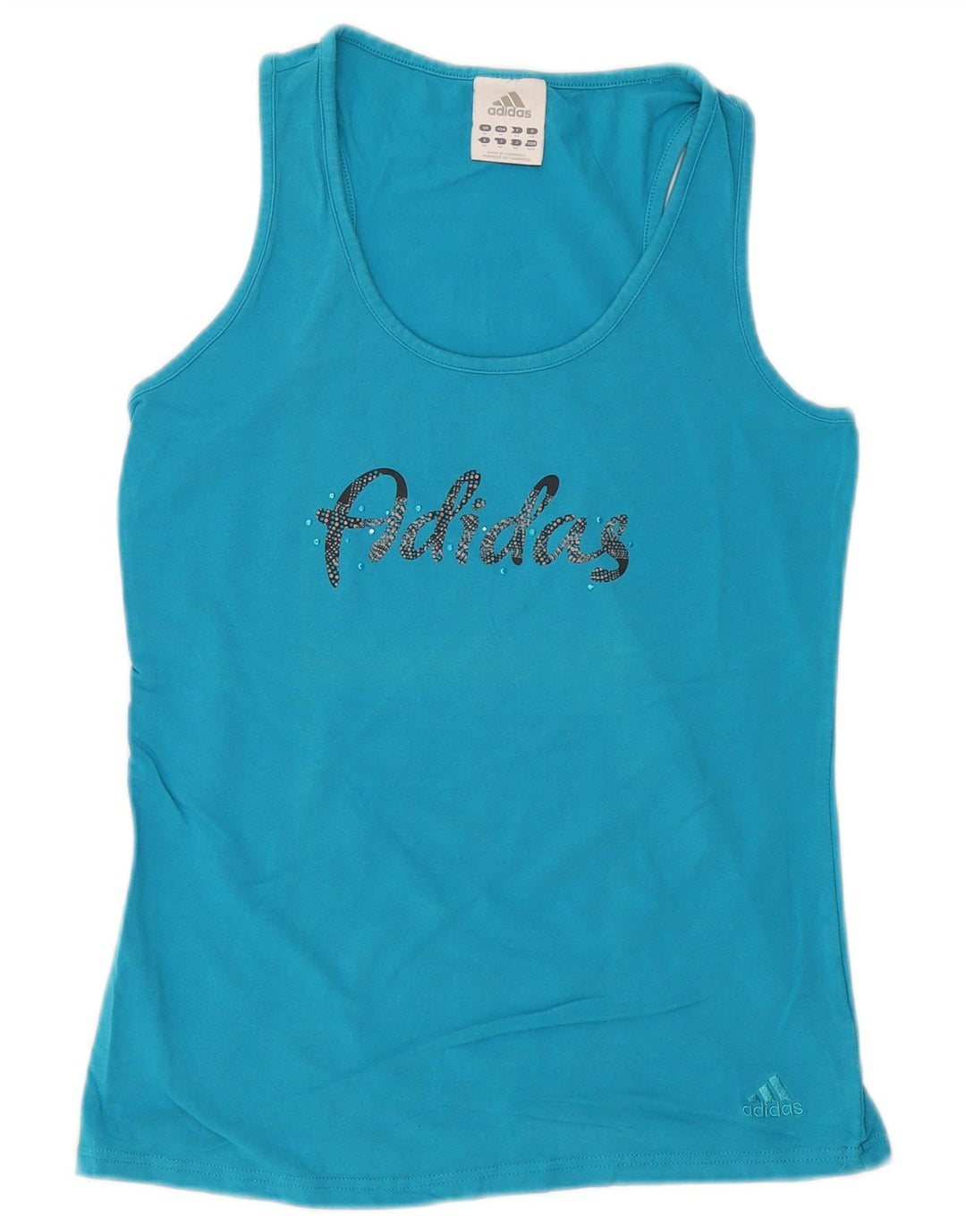 Adidas Damen Graphic Vest Top UK 14 Mittelblau