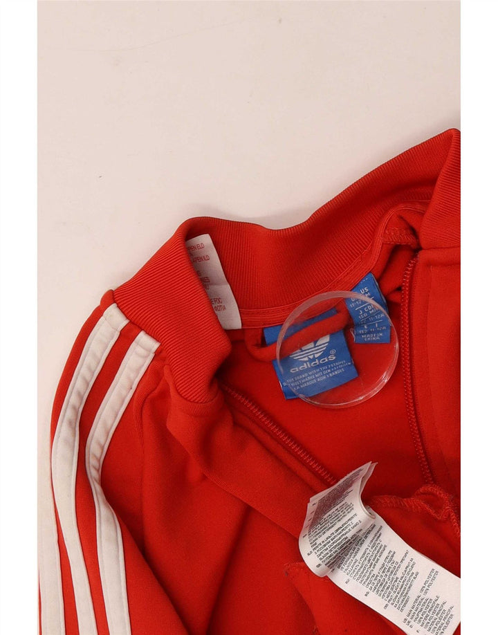 Adidas Jungen-Trainingsanzug, Top-Jacke, 11–12 Jahre, rotes Polyester