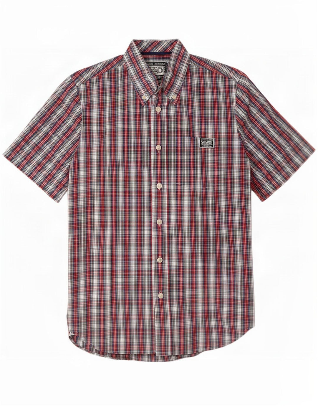 Superdry Herren-Kurzarmhemd, mittelgroß, mehrfarbig, kariert, Baumwolle