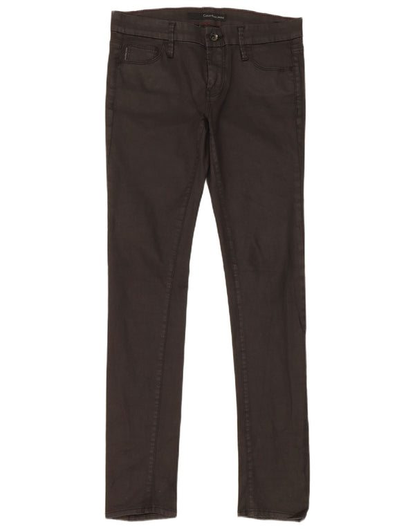 Calvin Klein Damen Skinny Freizeithose W28 L32 Schwarz Baumwolle