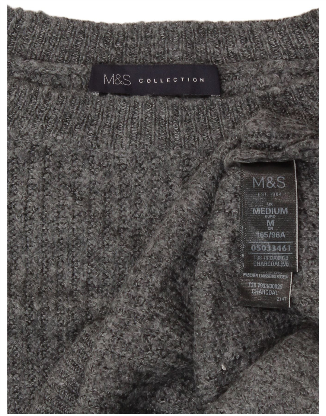 Marks & Spencer Damen-Pullover mit U-Boot-Ausschnitt, UK 14, Mittelgrau meliert