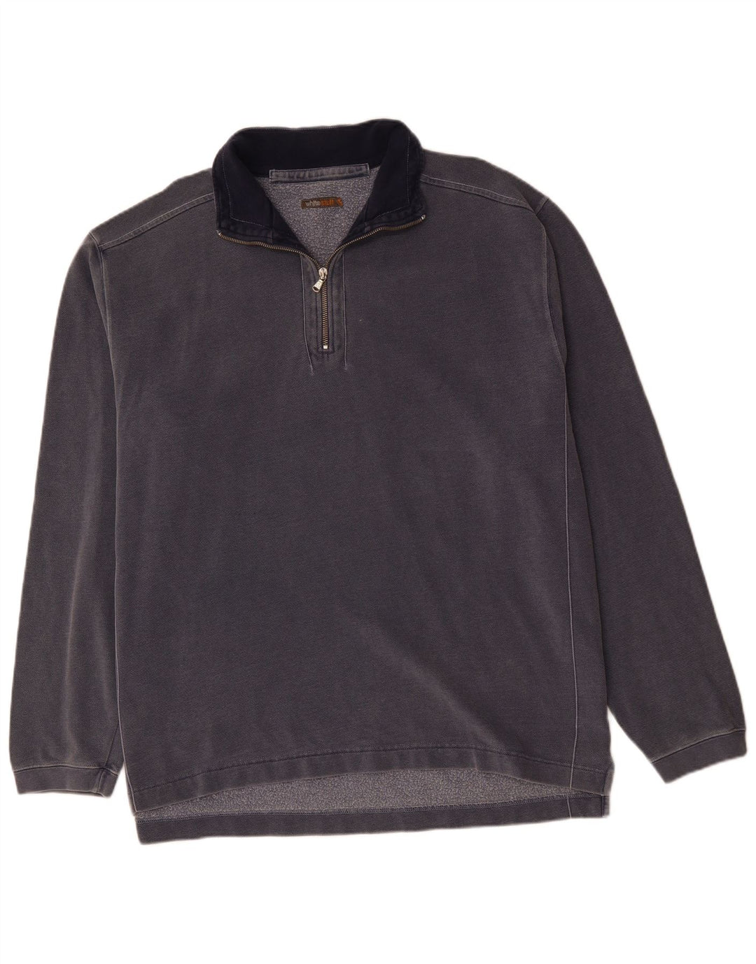 WHITE STUFF Herren-Sweatshirt mit Reißverschluss am Hals, 2XL, marineblaue Baumwolle