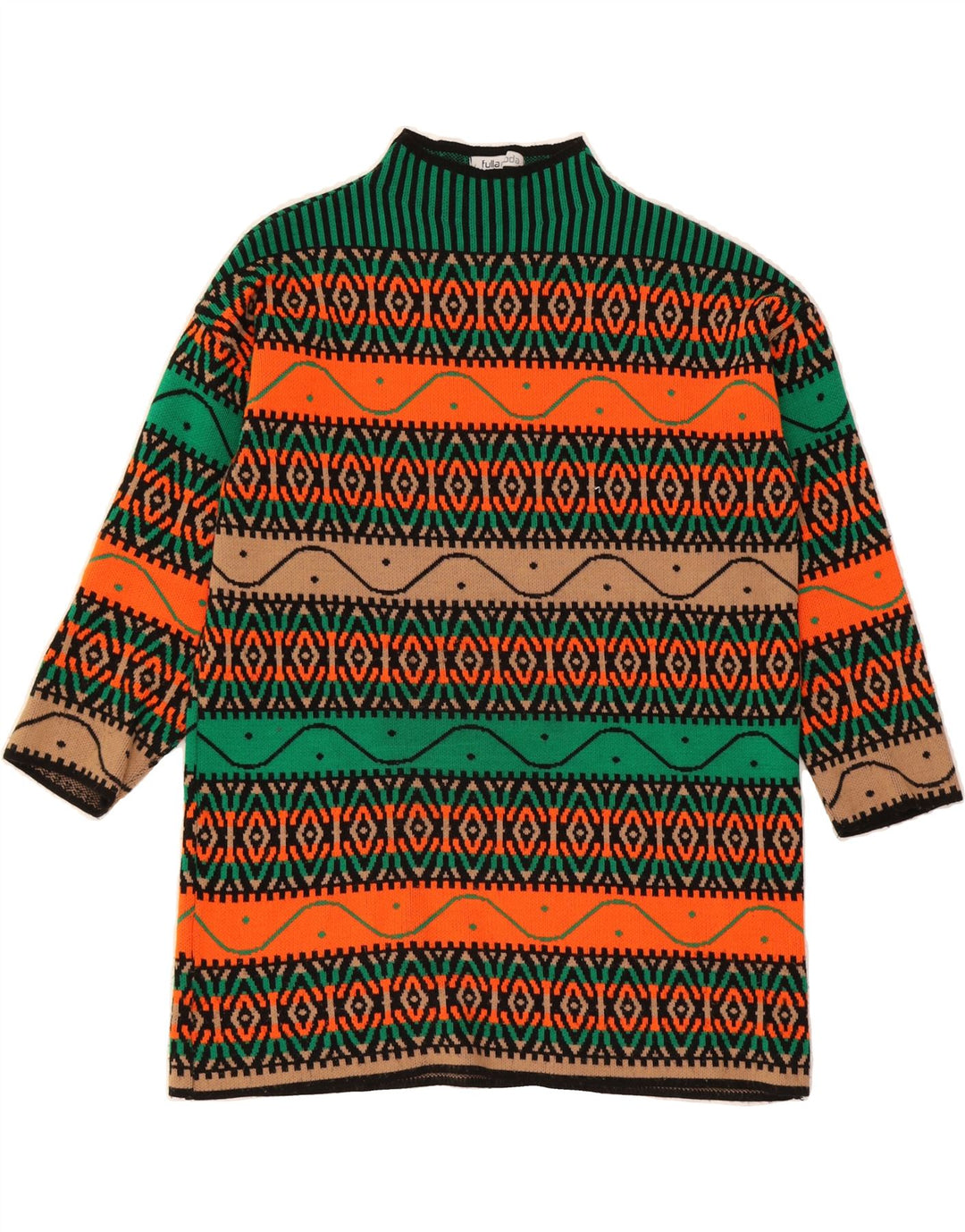 VINTAGE Womens Turtle Neck Jumper Sweater UK 16 Large Multicoloured Vintage Vintage and Second-Hand Vintage from Messina Hembry 
