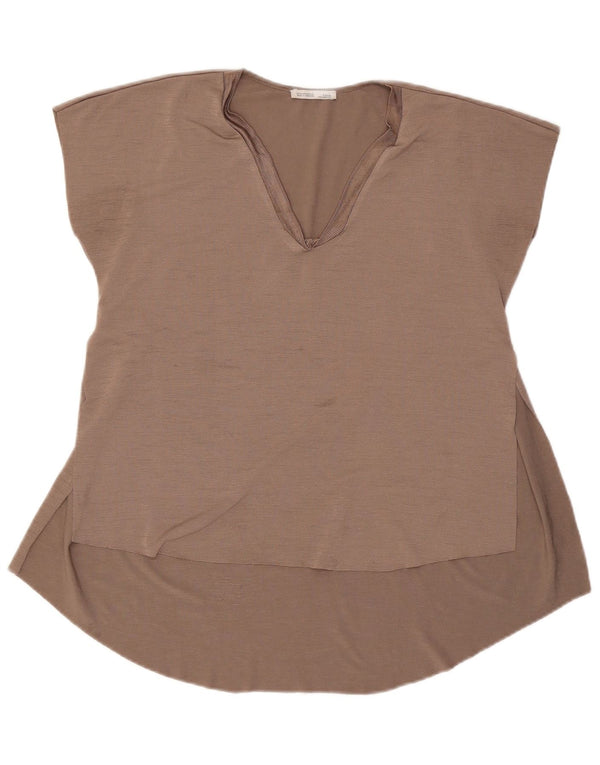 ZARA Damen Blusentop UK 14 Mittelgrau