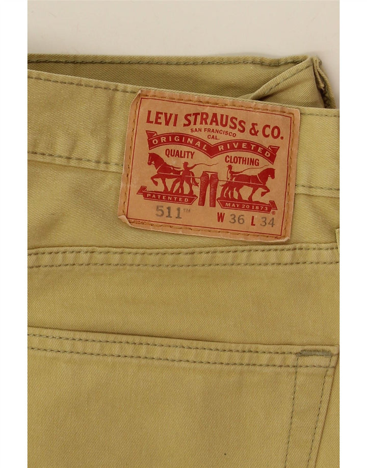 LEVI'S Mens 511 Slim Jeans W36 L34 Yellow Cotton Vintage Levi's and Second-Hand Levi's from Messina Hembry 