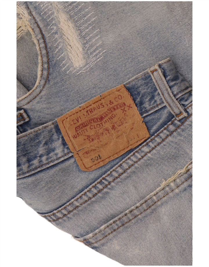 Levi's Damen 501 Distressed Denim Shorts W33 Mittelblau