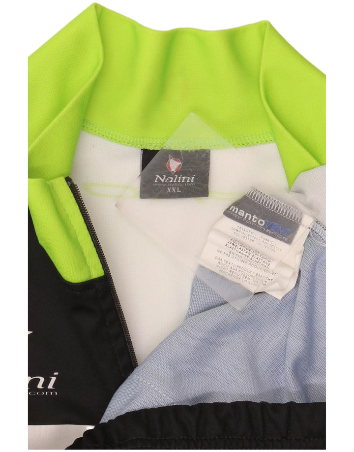 NALINI Herren-Trainingsanzugoberteil mit Grafik, 2XL, schwarzes Farbblock-Polyester