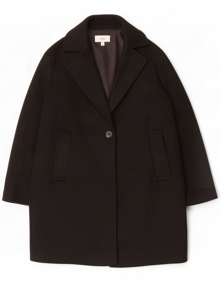 Marks & Spencer Damen Übergroßer Mantel UK 10 Small Schwarz Polyester