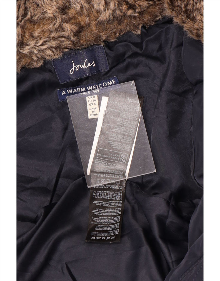 JOULES Wattierte Damenjacke mit Kapuze, Größe S, Marineblau, Polyester