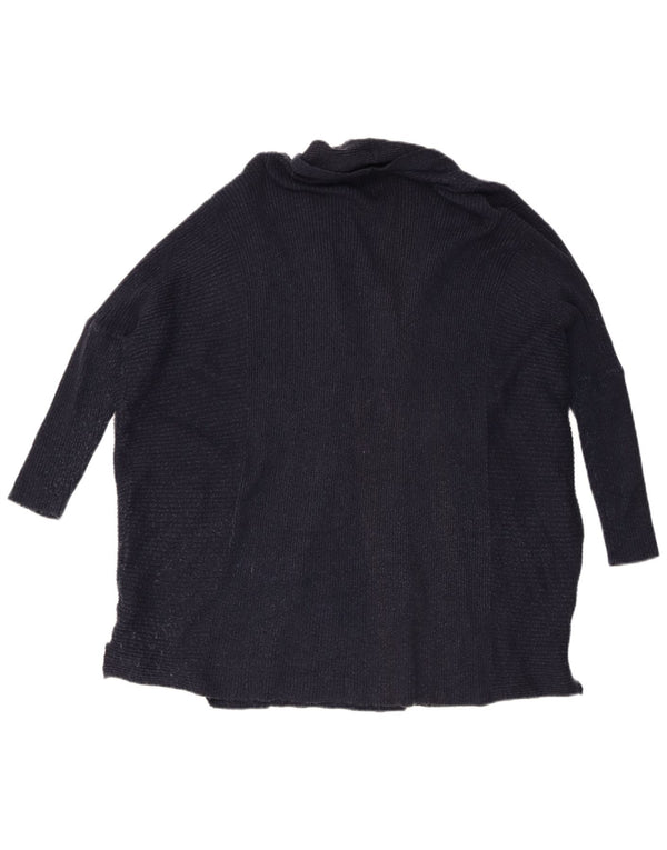 Zara Damen-Cardigan mit 3/4-Ärmeln, offener Strickjacke, Gr. 14, mittleres Marineblau meliert