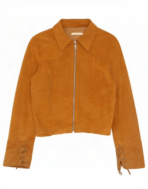 Imperial Damen Crop Wildlederjacke UK 12 Medium Beige Leder
