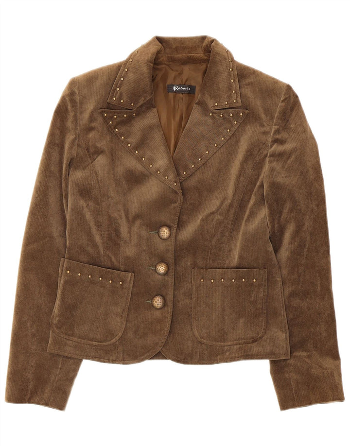 Roberta Damen-Blazer aus Cord mit 3 Knöpfen, Größe IT 44, mittelbeige Baumwolle