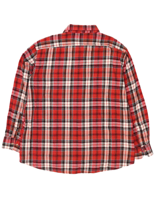 Bernd Berger Herren-Flanellhemd mit moderner Passform, 3XL, rot kariert, Baumwolle