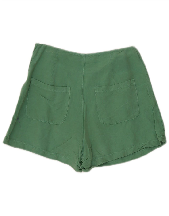 Zara Damen Casual Shorts Small W26 Grünes Leinen