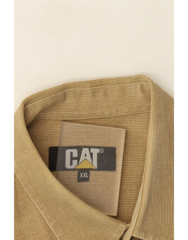 CAT Herrenhemd 2XL Beige Nadelstreifen