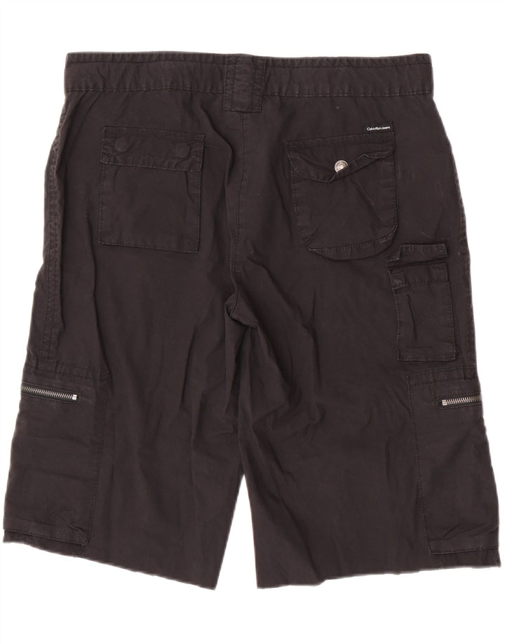 Calvin Klein Jeans Damen Cargoshorts W32 Mittelschwarze Baumwolle