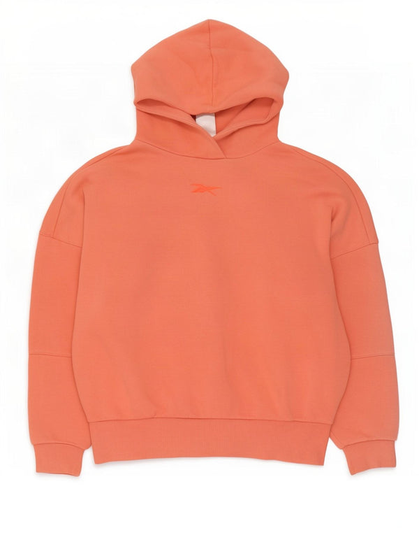 Reebok Damen Übergroßer Kapuzenpullover UK 4/6 XS Orange Baumwolle
