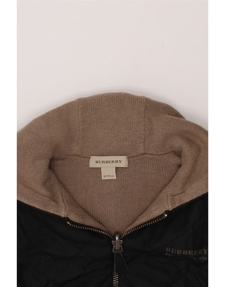 BURBERRY Wendejacke mit Kapuze für Jungen, 4–5 Jahre, schwarzes Polyester