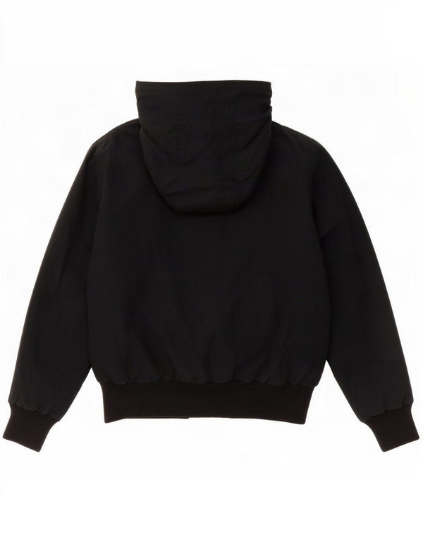 Woolrich Wattierte Jungenjacke mit Kapuze, 9–10 Jahre, schwarze Baumwolle