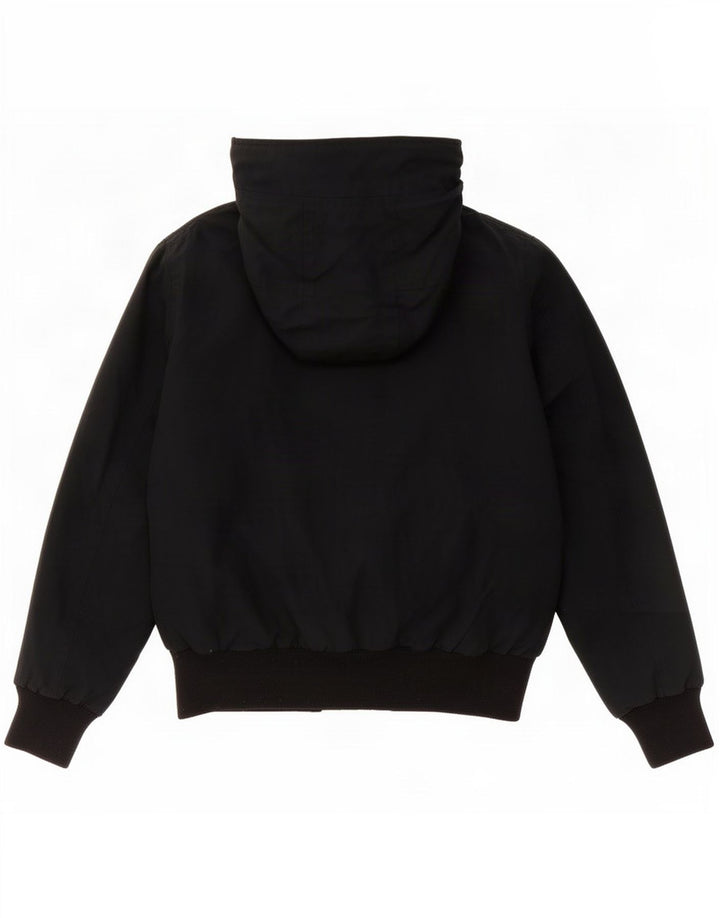 Woolrich Wattierte Jungenjacke mit Kapuze, 9–10 Jahre, schwarze Baumwolle