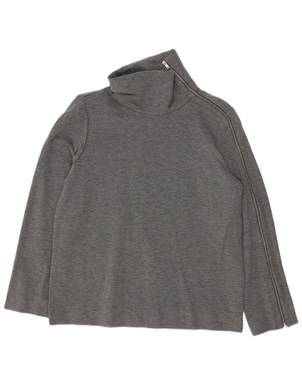 Cos Damen Übergroßes Top Langarm EU 36 Small Graue Viskose