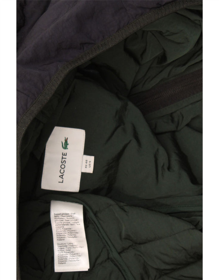 Lacoste wattierte Herrenjacke mit Kapuze, EU 46, klein, marineblau, Polyamid