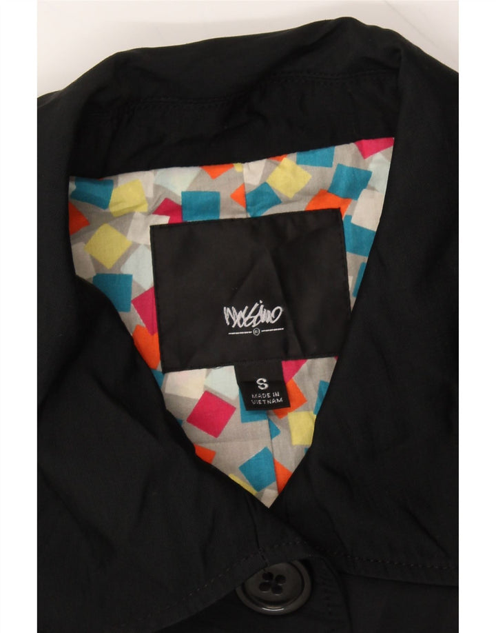 MOSSIMO Womens Trench Coat UK 10 Small Black Cotton Vintage Mossimo and Second-Hand Mossimo from Messina Hembry 