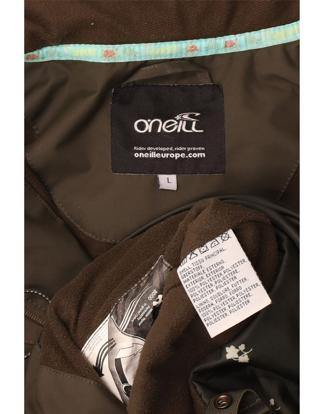 O'Neill Damen-Windbreakerjacke mit Kapuze, UK 14, Größe L, Khaki, Polyester