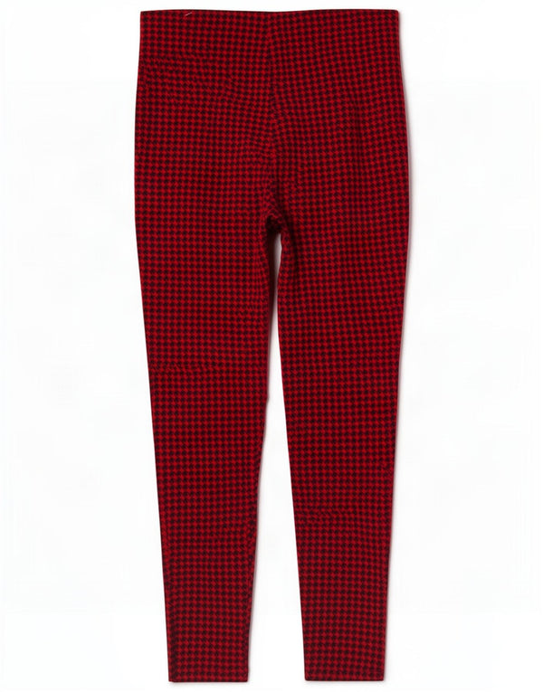 Enge, kurze Hose von Zara für Damen, mittelgroß, W28, L25, rote Hahnentritt-Viskose