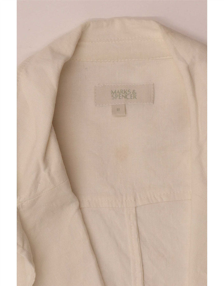 Marks & Spencer Damen 1-Knopf-Blazerjacke UK 18 XL Weiß