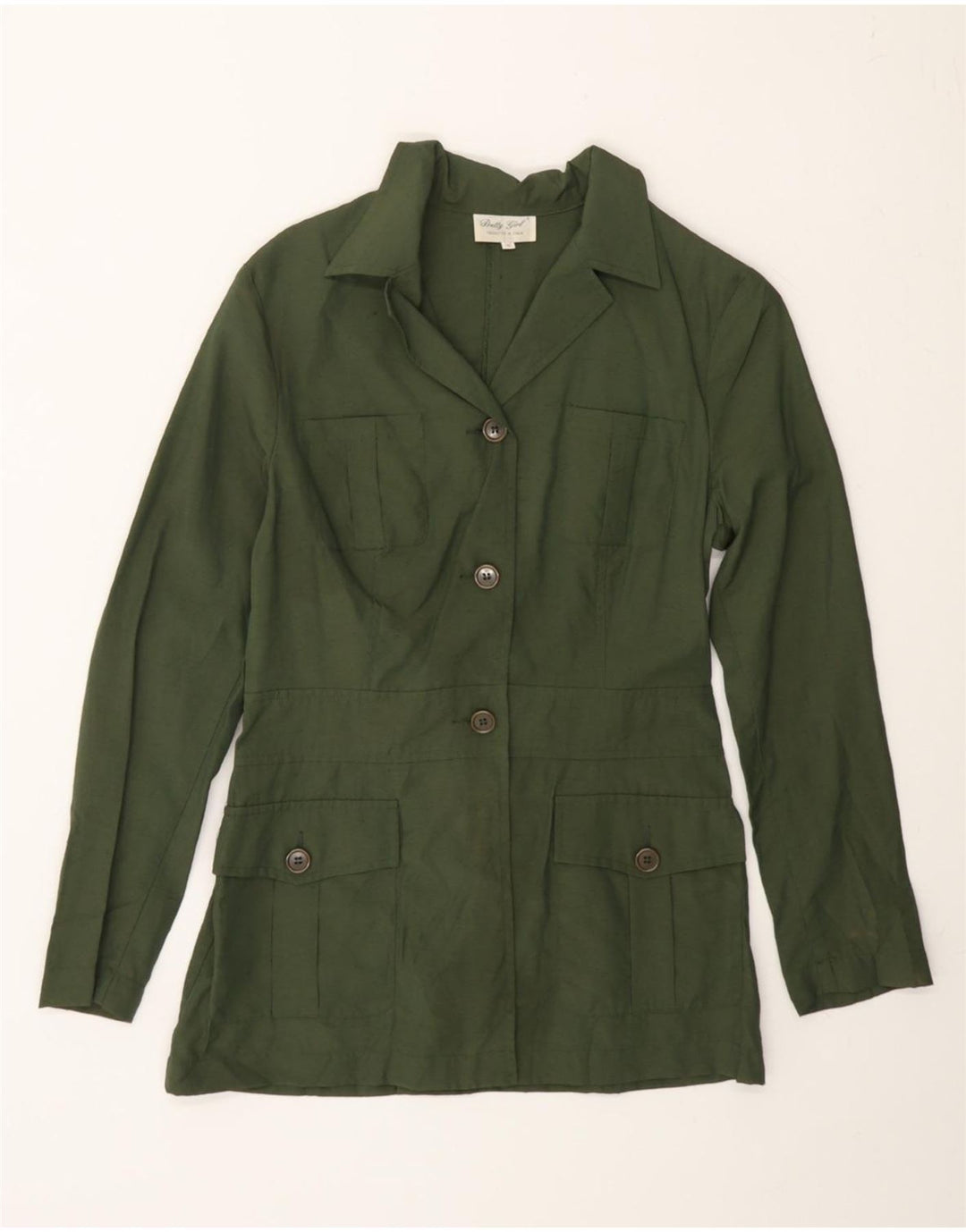 VINTAGE Womens 3 Button Blazer Jacket IT 42 Medium Green Vintage Vintage and Second-Hand Vintage from Messina Hembry 