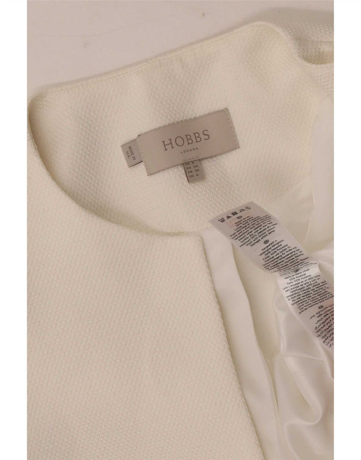 Hobbs Womens 3/4 Sleeve Open Bolero Jacket UK 8 Small White Polyester