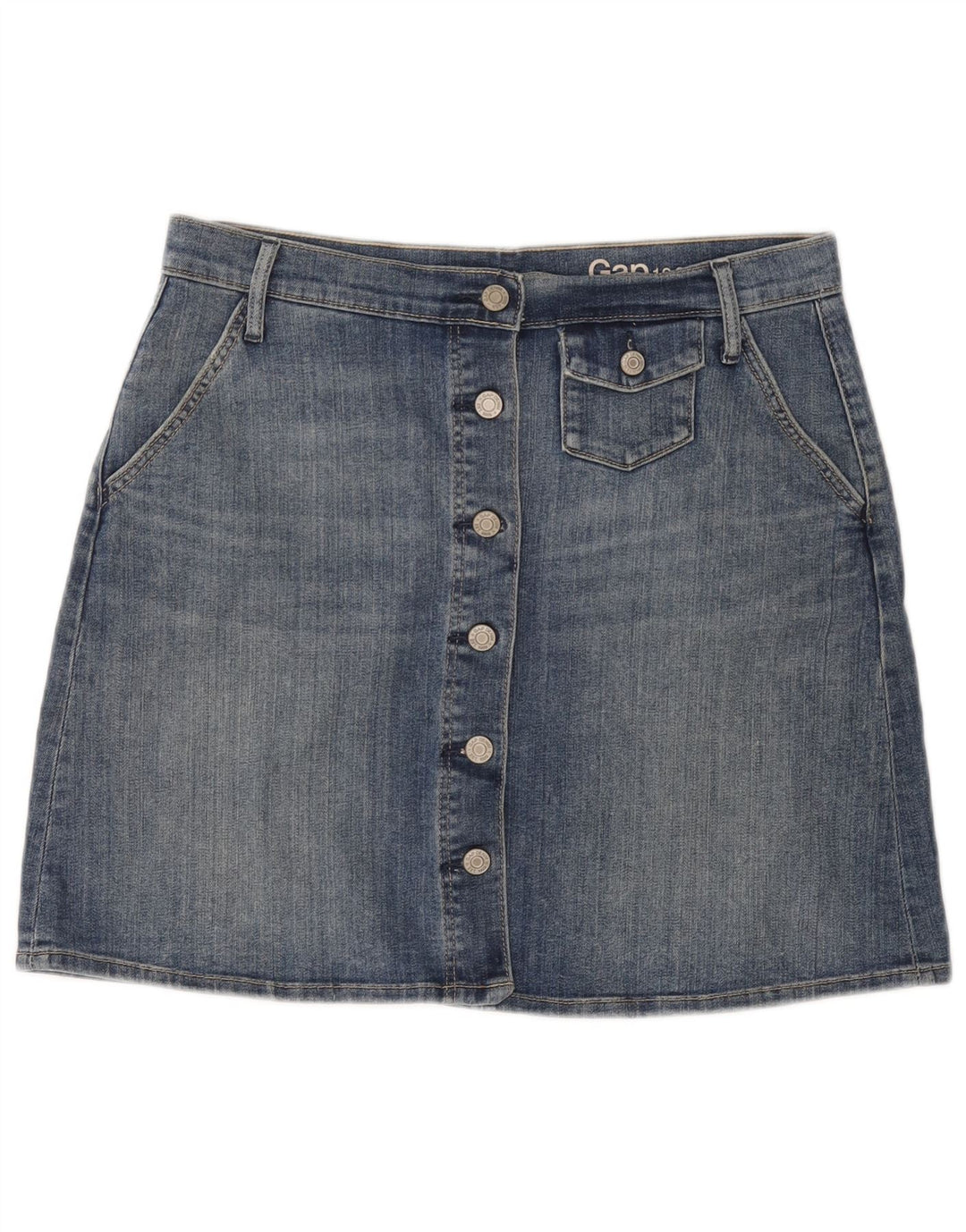 GAP Damen Jeansrock W29 mittelblaue Baumwolle