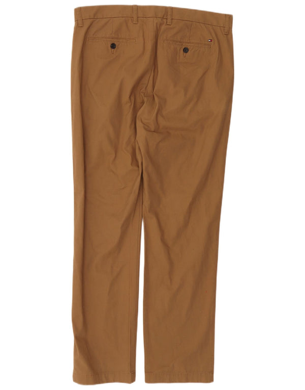 TOMMY HILFIGER Herren gerade Chinohose W34 L32 braune Baumwolle
