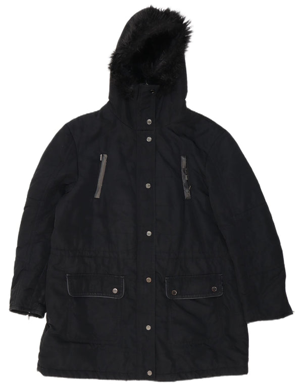 Marks & Spencer Damen Autograph Hooded Parka Jacke UK 18 XL Schwarz