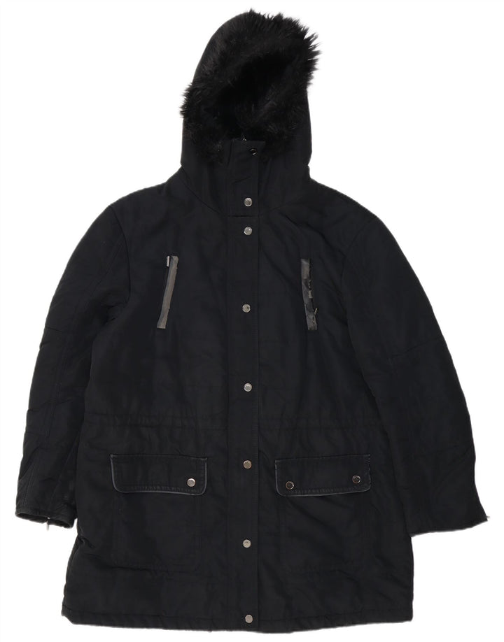 Marks & Spencer Damen Autograph Hooded Parka Jacke UK 18 XL Schwarz