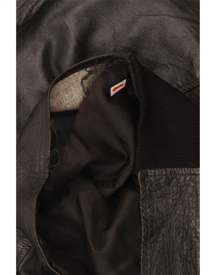 Vintage Herren Lederjacke UK 38 Medium Schwarz