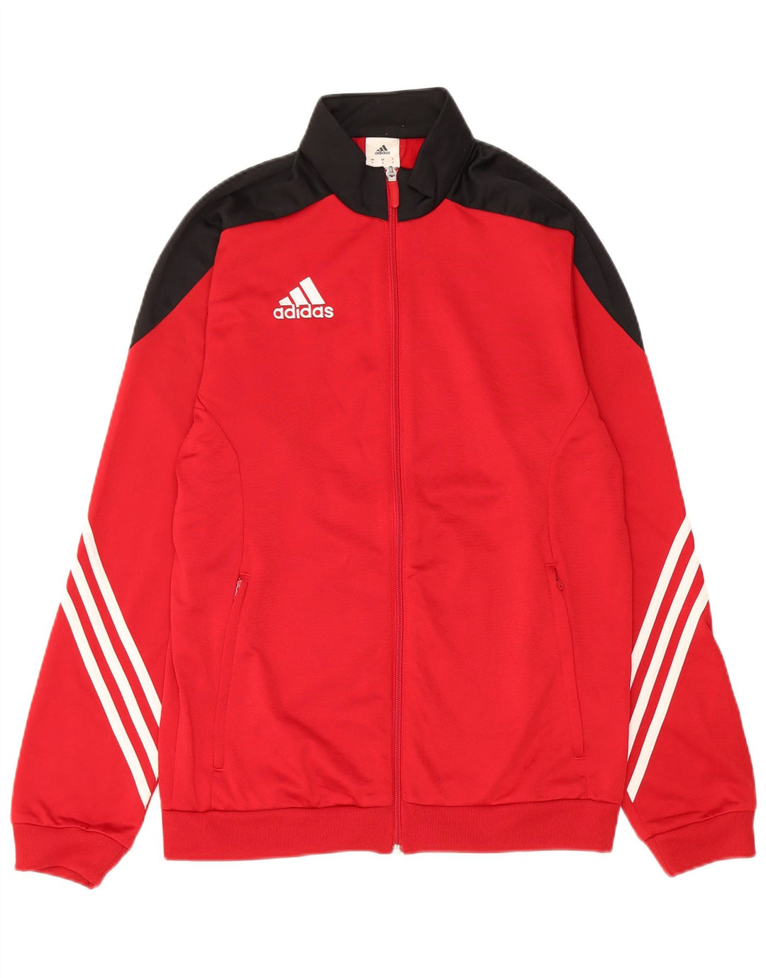Adidas Herren-Trainingsanzug-Top-Jacke, klein, rotes Farbblock-Polyester