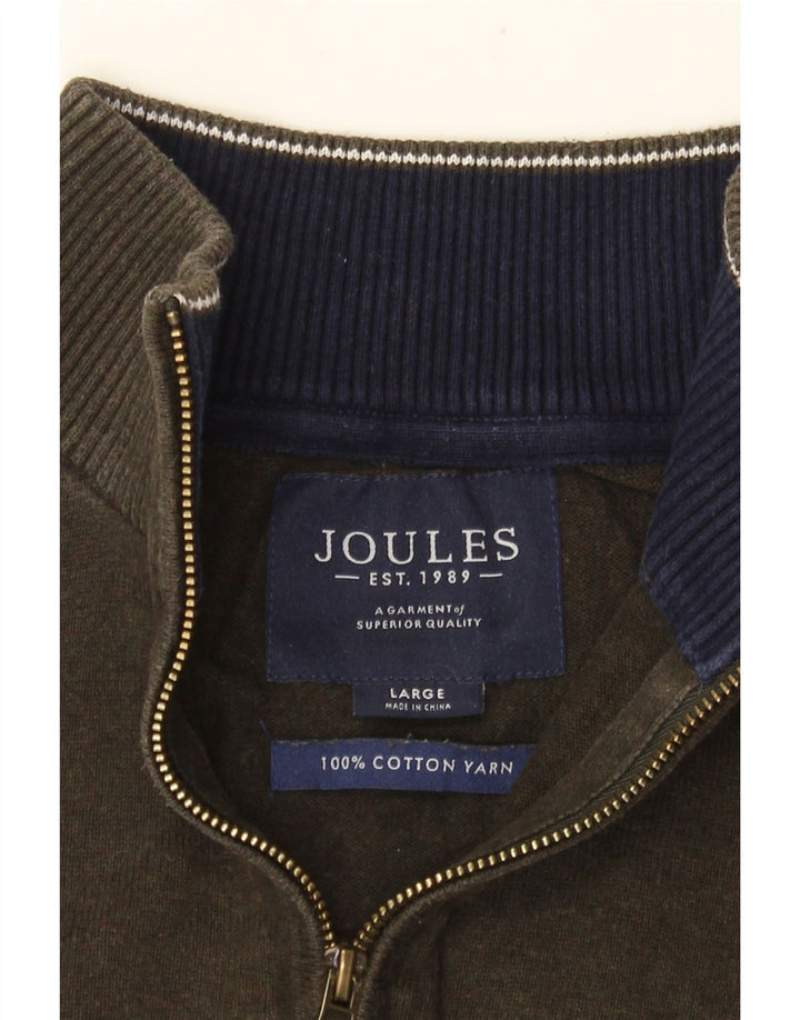 Joules Herren-Pullover mit Reißverschluss am Hals, große grüne Baumwolle