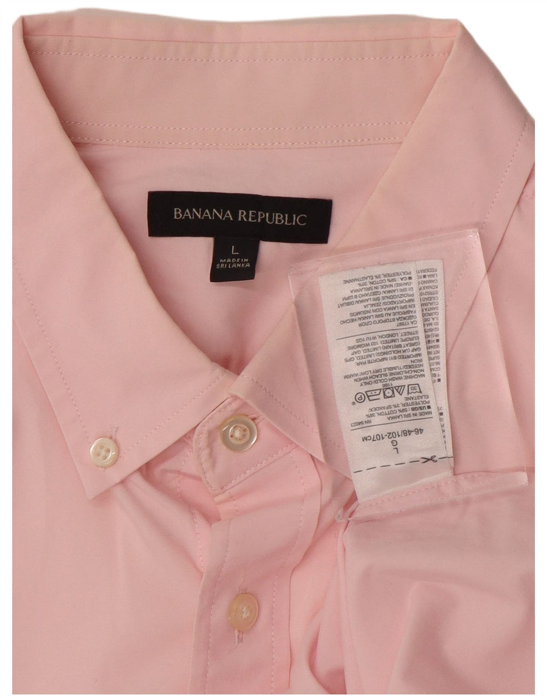 Banana Republic Herren-Hemd, groß, rosa, Baumwolle