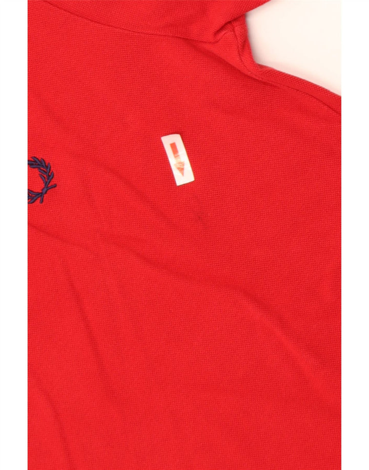Fred Perry Herren Rugby-Poloshirt aus mittelroter Baumwolle