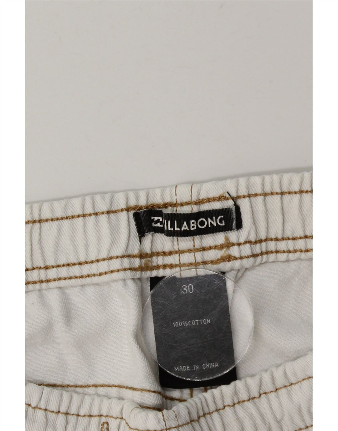 Billabong Damen Distressed Denim Shorts W30 Mittelweiße Baumwolle