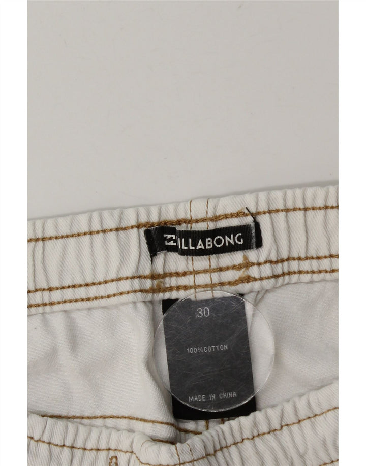 Billabong Damen Distressed Denim Shorts W30 Mittelweiße Baumwolle