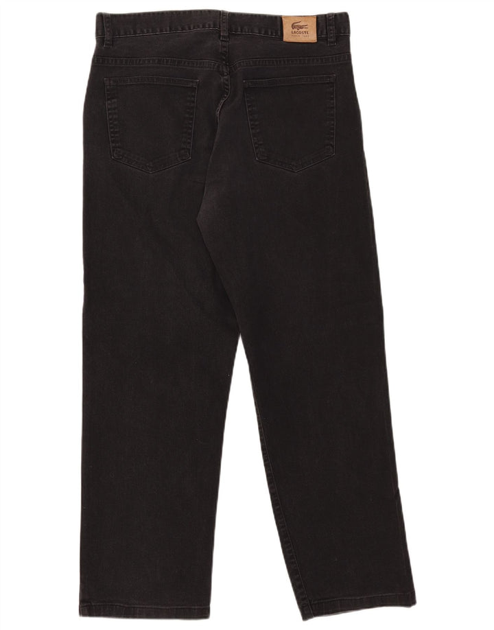 Lacoste Herren Straight Jeans Größe 44 Large W33 L27 Schwarze Baumwolle
