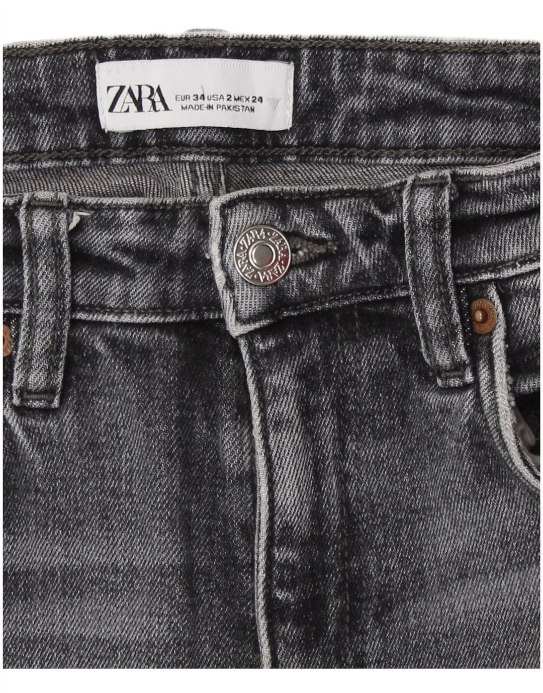 Zara Damen Bootcut Jeans EU 34 2XS W24 L26 Grau