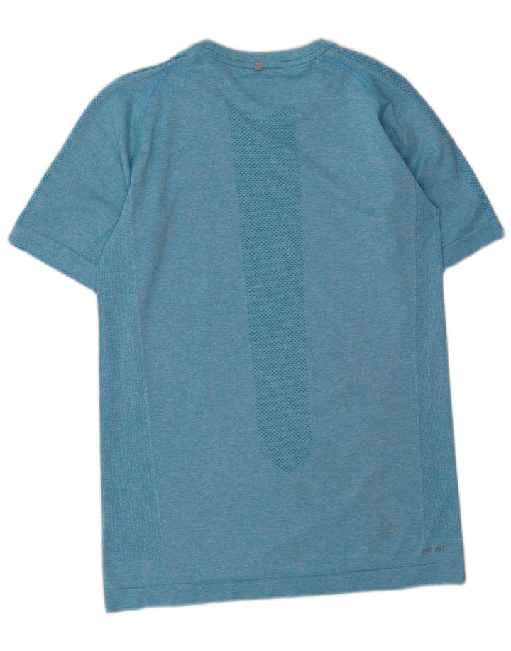 Nike Herren Dri Fit T-Shirt-Oberteil, klein, blau geflecktes Polyester