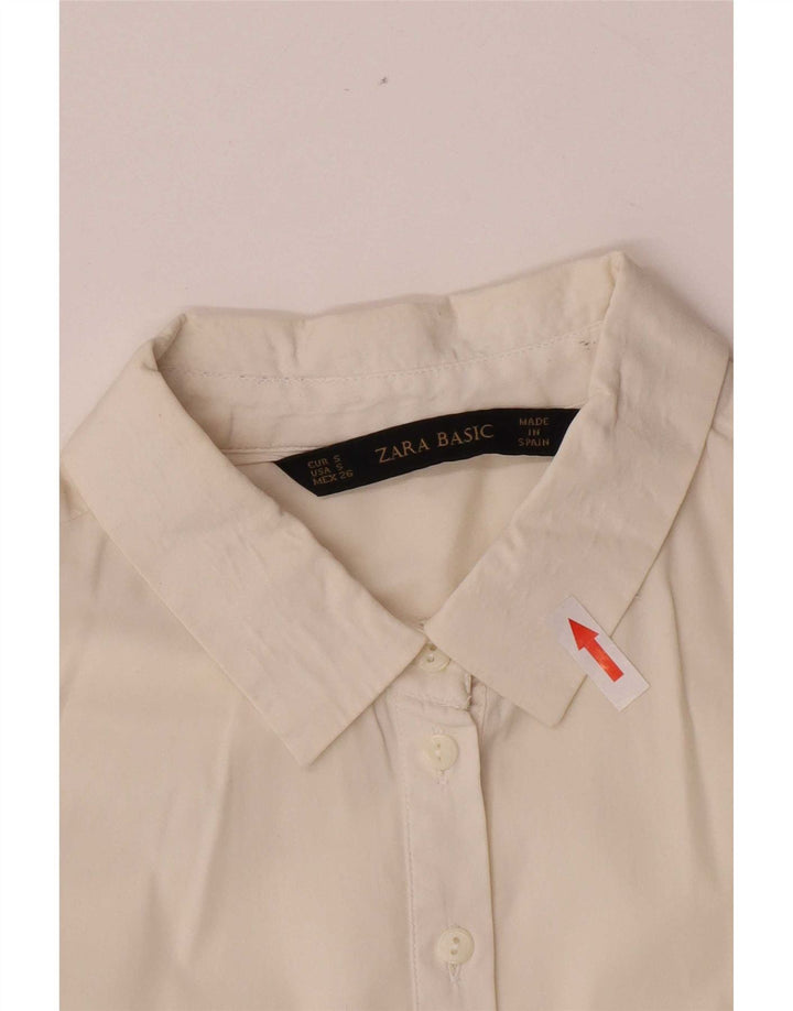 Zara Damen-Pullovershirt mit 3/4-Ärmeln, Gr. 10, Größe S, Weiß