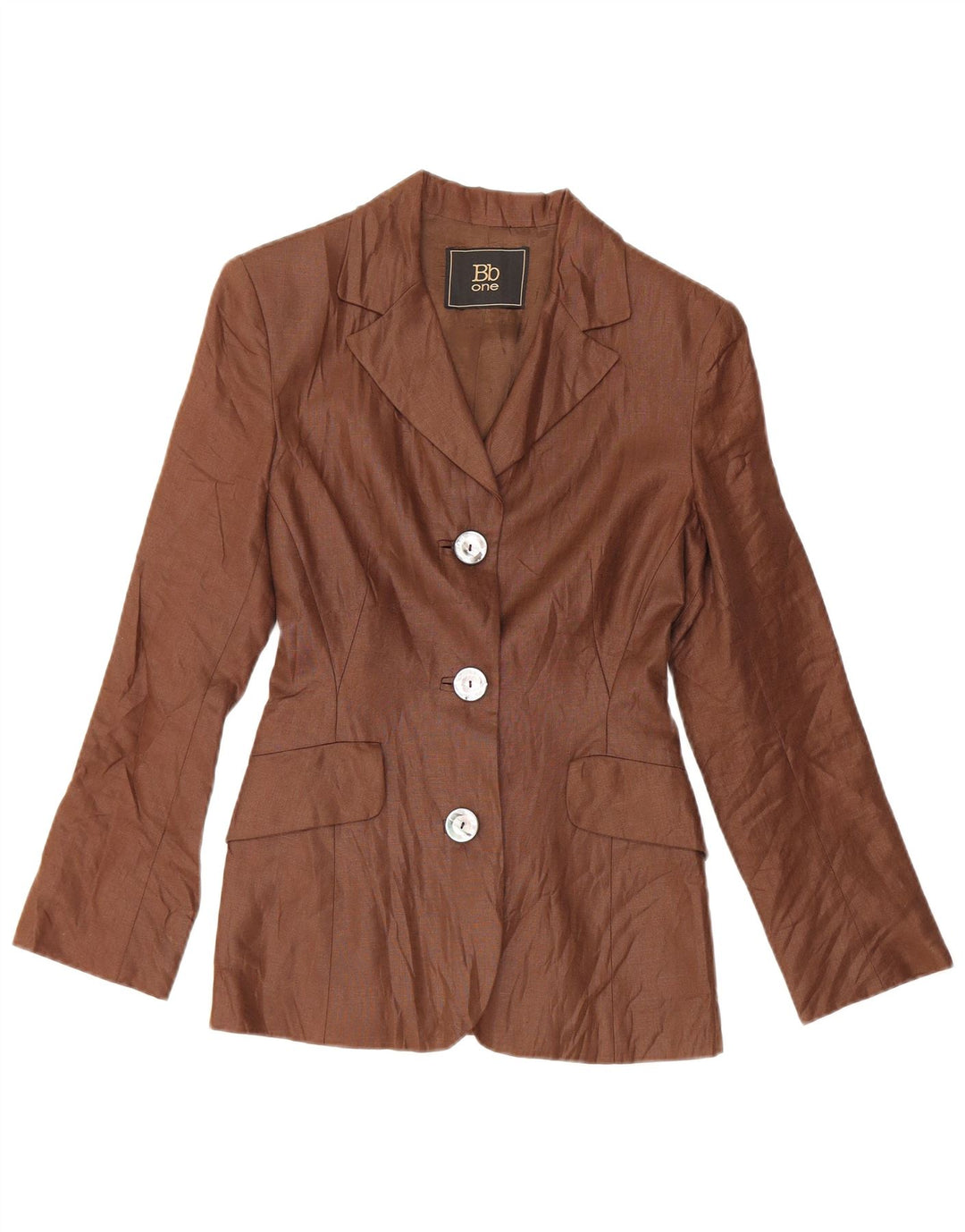 Vintage Damen 3-Knopf-Blazerjacke UK 10 Klein Braun